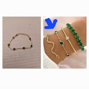 4/$30 New Green Gem Bracelet